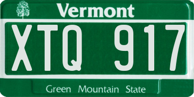 VT license plate XTQ917