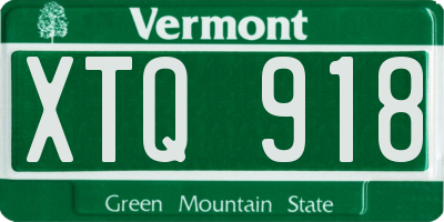 VT license plate XTQ918