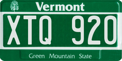 VT license plate XTQ920