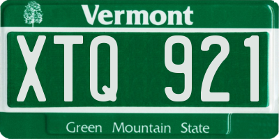 VT license plate XTQ921