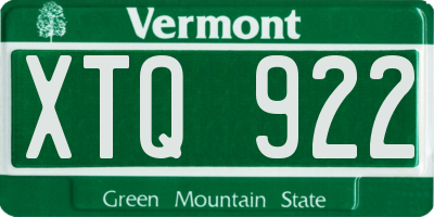 VT license plate XTQ922