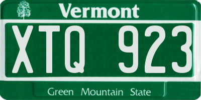 VT license plate XTQ923