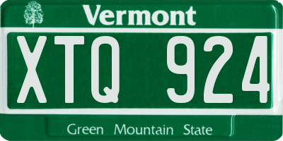 VT license plate XTQ924