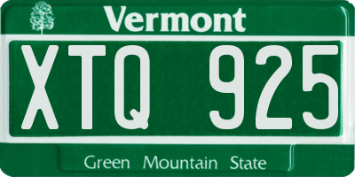 VT license plate XTQ925
