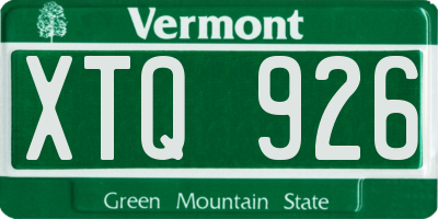 VT license plate XTQ926
