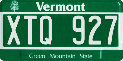 VT license plate XTQ927