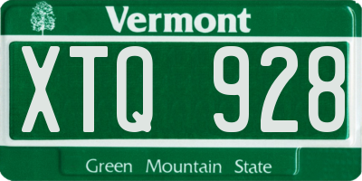 VT license plate XTQ928