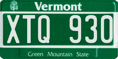 VT license plate XTQ930
