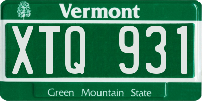 VT license plate XTQ931