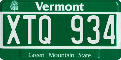 VT license plate XTQ934