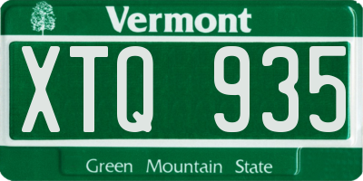 VT license plate XTQ935