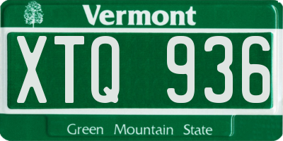 VT license plate XTQ936