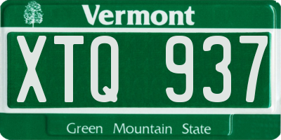 VT license plate XTQ937