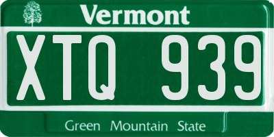 VT license plate XTQ939