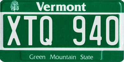 VT license plate XTQ940