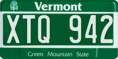 VT license plate XTQ942
