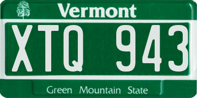 VT license plate XTQ943