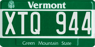VT license plate XTQ944
