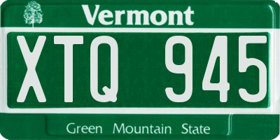 VT license plate XTQ945