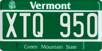 VT license plate XTQ950