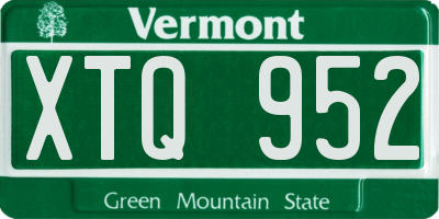 VT license plate XTQ952