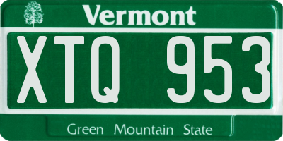 VT license plate XTQ953