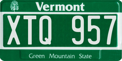 VT license plate XTQ957