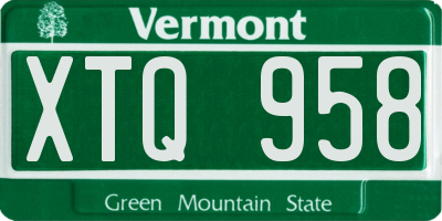 VT license plate XTQ958