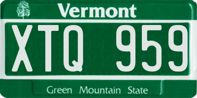 VT license plate XTQ959