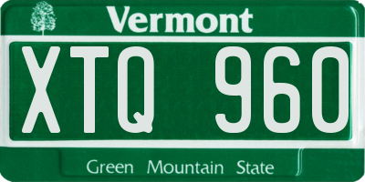 VT license plate XTQ960