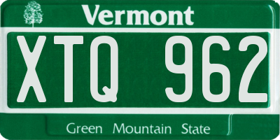 VT license plate XTQ962