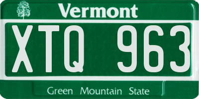 VT license plate XTQ963
