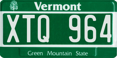 VT license plate XTQ964