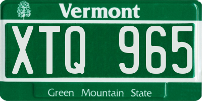 VT license plate XTQ965