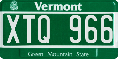VT license plate XTQ966