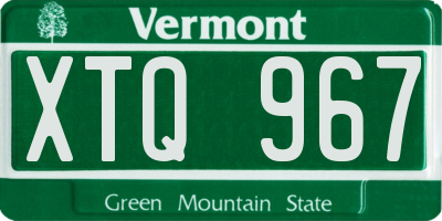 VT license plate XTQ967
