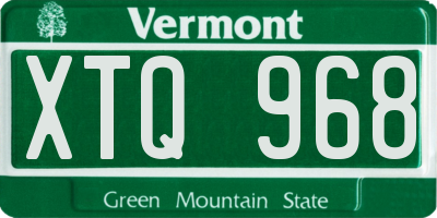VT license plate XTQ968