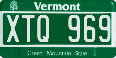 VT license plate XTQ969