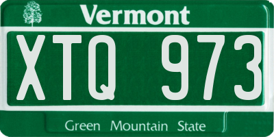 VT license plate XTQ973