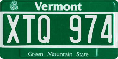 VT license plate XTQ974