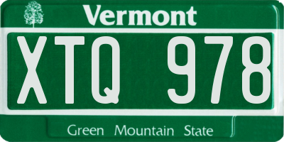 VT license plate XTQ978