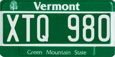 VT license plate XTQ980