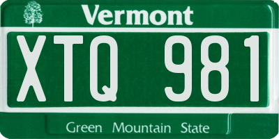VT license plate XTQ981