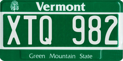 VT license plate XTQ982