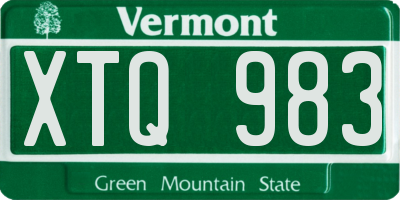 VT license plate XTQ983