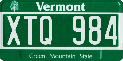 VT license plate XTQ984