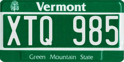 VT license plate XTQ985