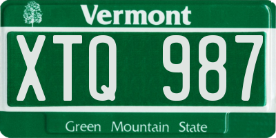 VT license plate XTQ987