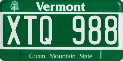 VT license plate XTQ988