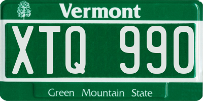 VT license plate XTQ990